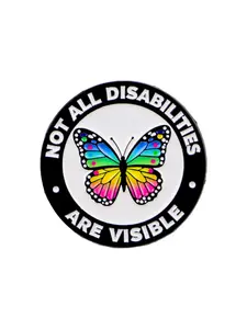 "Not all disabilities are visible" Beautiful Butterfly Enamel Brooch Pin, Fashion Sweater Hat Backpack Badge Accessory, Suitable for Daily Wear, All Seasons, Hat Pins