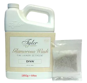 Tyler Candle Company Glamorous Wash - Laundry Detergent w/ Single Sachet Pouch - Diva fragrance (1.89L / 64oz)