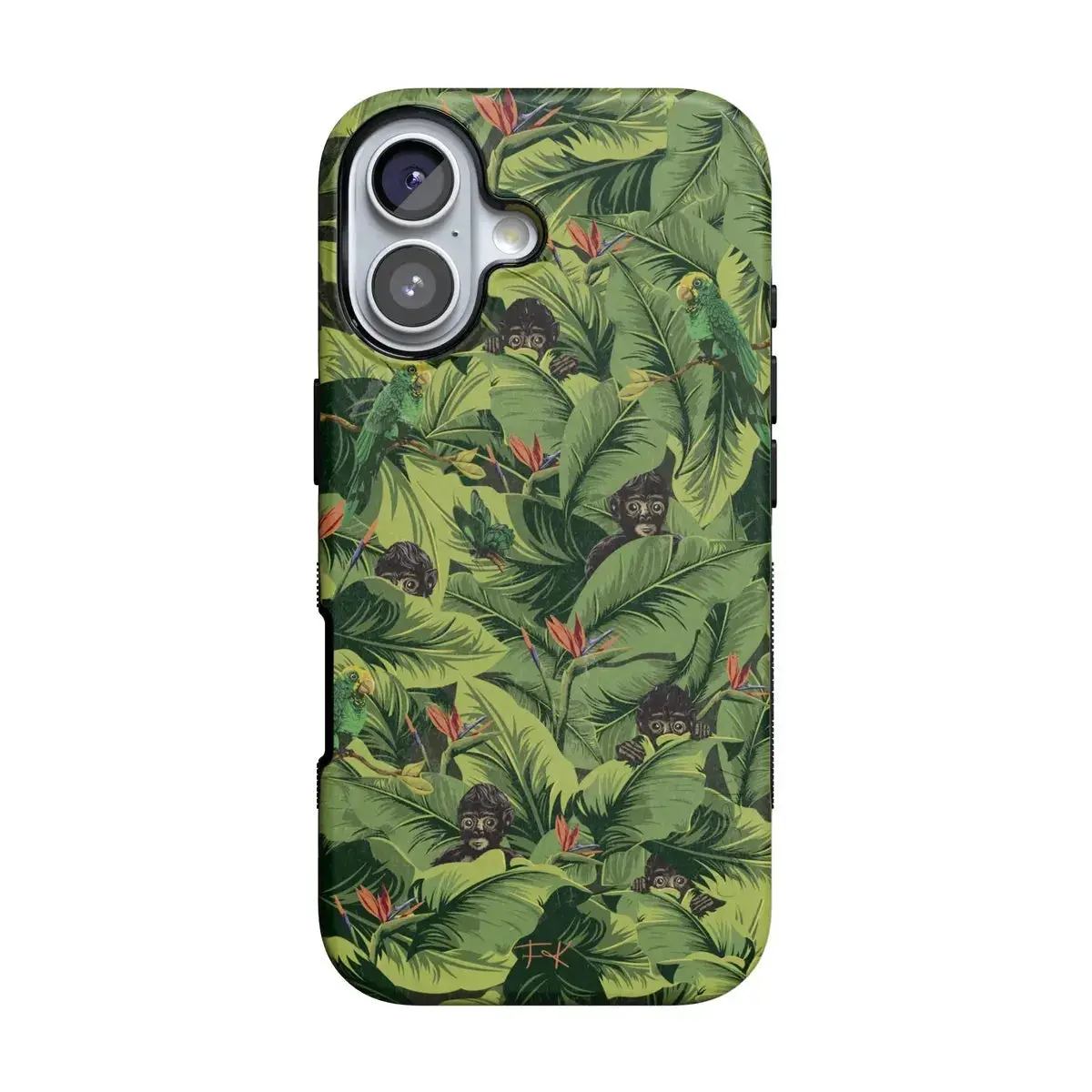 Casely iPhone 17 Case | Sneaky Monkeys | Frida Kahlo Jungle Floral | Bold Protective Design | Compatible with MagSafe