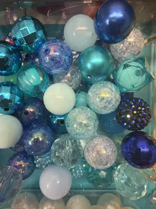 Blues 20mm acrylics beads assorted 15Qty mix
