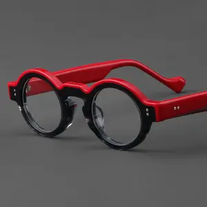 BETSION Retro Vintage Round Reading Glasses Anti Blue Blocking Men Women Thick Acetate Frames Durable Classic Fashionable Design Daily Wear