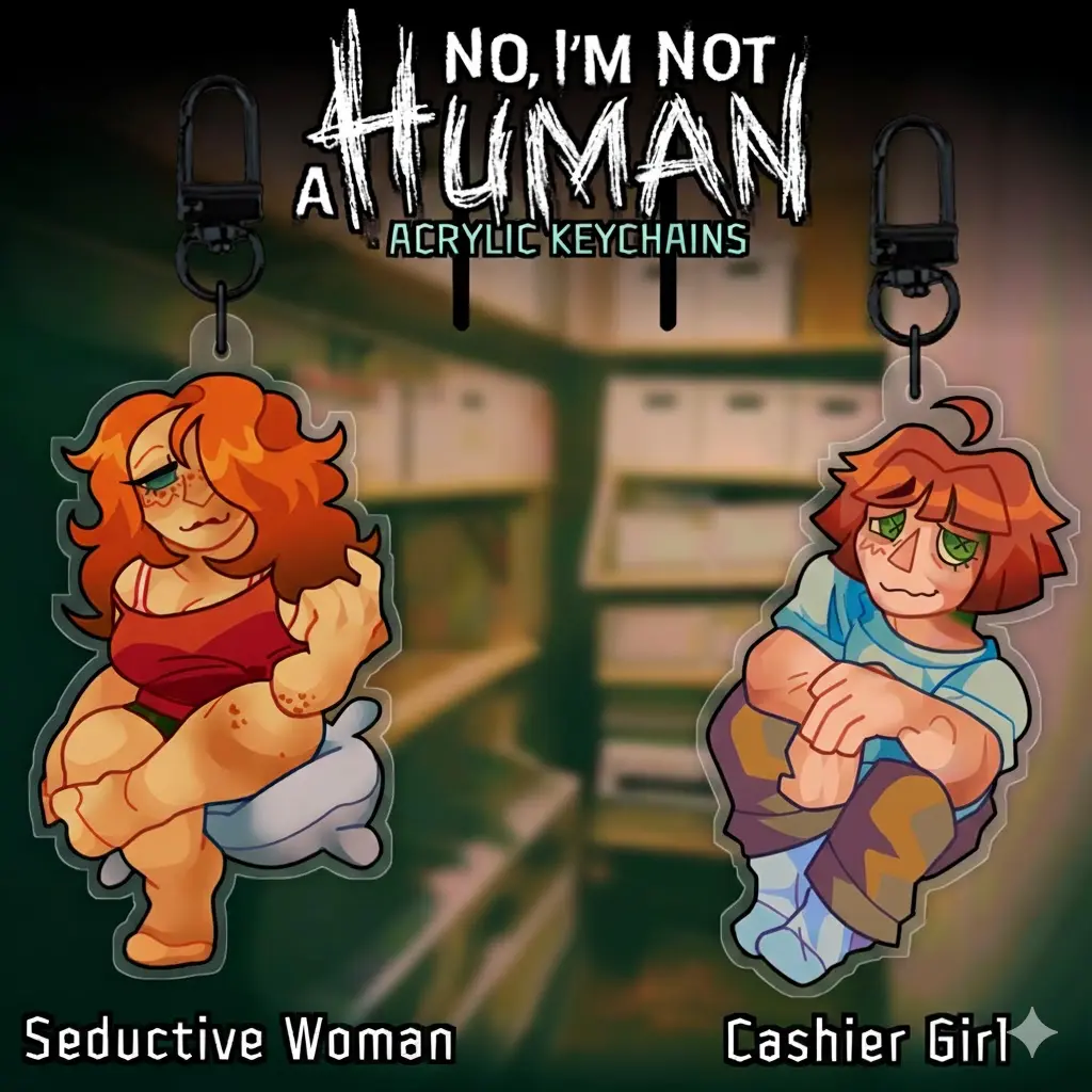 No, I'm Not a Human Keychains, Pale Visitor, Coat Guy, Seductive