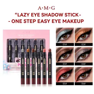 A·M·G 6Pcs Cream Eyeshadow Stick Set | Rich Pigment, Long-Lasting, Blendable Shades for Effortless Eye Makeup, Perfect for All Occasions & Gifting