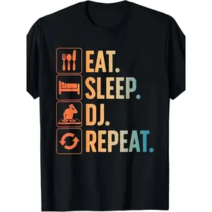[100% Cotton] 100% Cotton Cool DJ Art Unisex DJ Music Producer EDM DJ T-Shirt Unisex 2026 Summer Short Sleeve Printed T-Shirt