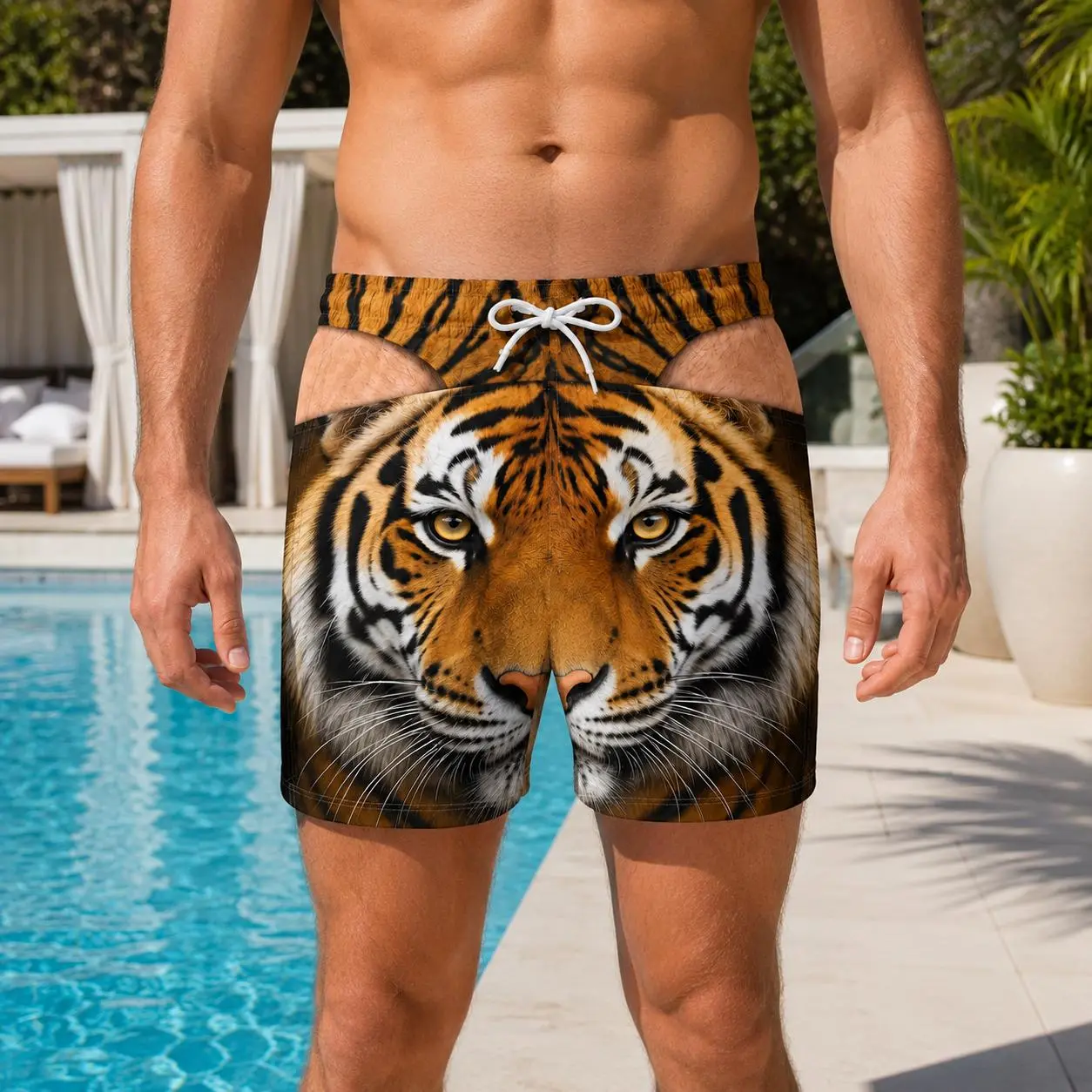 Custom Funny Men Swim Trunks, Animal Face Board Shorts, Cheeky Beach Shorts, Gift for Him