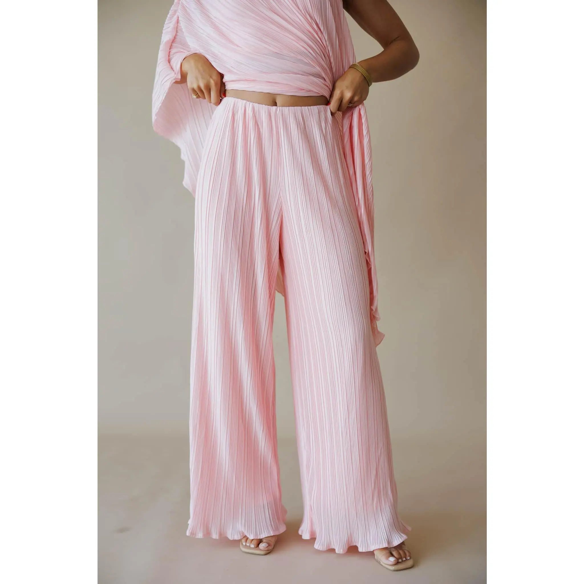Women's Muse Moments Silky Polyester Pleated Pants, Comfortable Dress Fabric Bottom