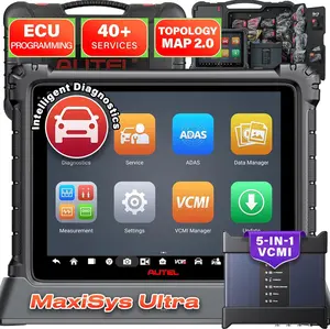 Autel MaxiSys Ultra Autel Scanner Top Automotive Intelligent Diagnostic Scan Tool with 5-in-1 VCMI, J2534 ECU Programming, 40+ Services, Topology Map, Upgraded of MS908S Pro Elite/MS909/MS919