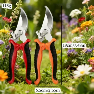 2Pcs Set Heavy Duty Stainless Steel Pruning Shears Right Hand Garden Clippers Ergonomic Non Slip Grip Safety Lock Sharp Blade Branch Trimmer Shrubbery Trimmer Fruit Tree Lawn Garden Maintenance Classic Secateurs Garden Tools A must-have for the family
