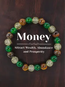 Attract Wealth and Prosperity Natural Crystal Bracelet, Quartz, East Turquoise, Peacock Stone, Perfect Gift for Friends