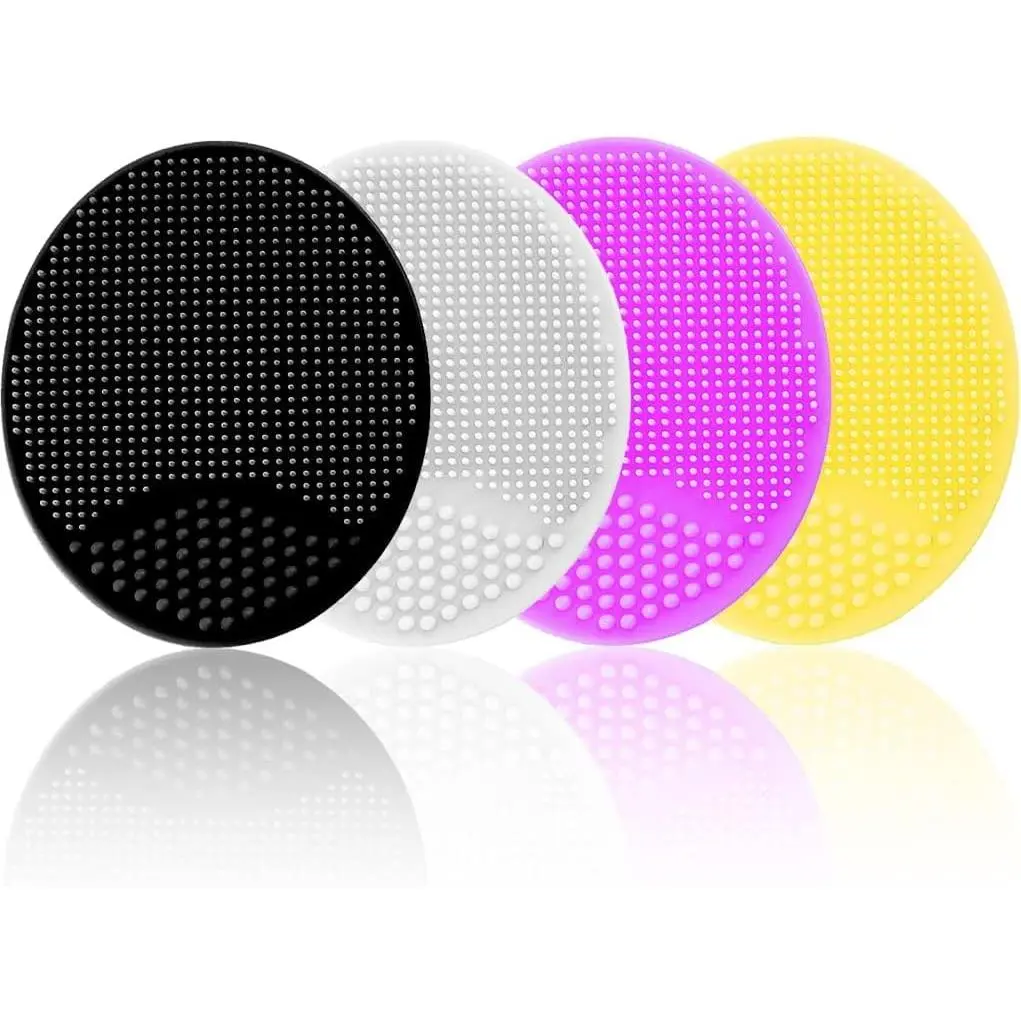 4-Pack Silicone Facial Cleansing Brush - Gentle Durable Facial Cleanser Scrubber for Blackhead, Acne, Pore Deep Cleaning, Exfoliation, Ideal Gift (Bathroom Gadget), Handy