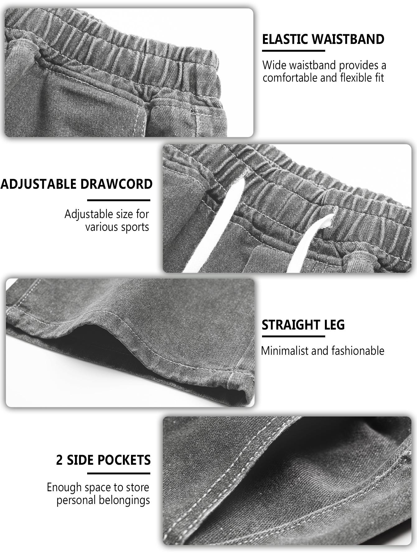 CCCMAI Men’s Vintage Loose Jeans Black Smoke Gray Blue Versatile Fashion Loose Jeans Menswear Streetwear Denim Pants Trouser Plain Pocket