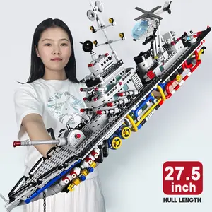 1847pcs Large Scale Semi-Mechanical Warship Aircraft Carrier Model Kit, Building Block Model, High Difficulty Assembly Toy for Adults, Perfect Halloween Christmas Gift