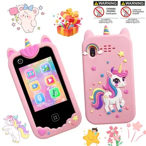 Children's Educational Toy Mobile Phone, Equipped with A 2.8-inch Touch Screen, Dual Cameras, Puzzle Games, 13 Habit Tracking Alarms, Suitable for Travel Toys for Boys and Girls Aged 3-10