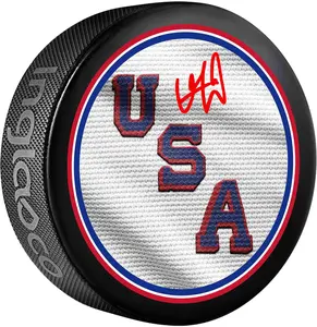 Vincent Trocheck Team USA Autographed 2026 Olympic Hockey Puck - Fanatics Authentic Certified