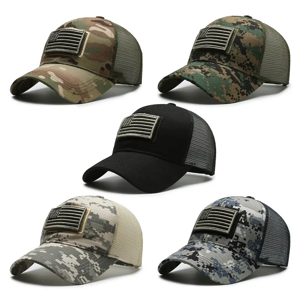 Yeomoo Men's Tactical Patch Baseball Cap, Sturdy Rip-Stop Fabric with Mesh Back, Adjustable Size for Outdoor Sports, Outdoor Sports Hat, Mens Hats, Military-Grade Fabric, Polyester Mesh, Gym‑To‑Bbq Wear