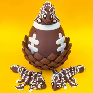 Cute Football Dragon and Egg Decor Figurine – Fantasy Desk & Shelf Decor, Unique Home Accent, Perfect Gift for Dragon Lovers, Birthday, Mother’s Day, Father’s Day & Christmas