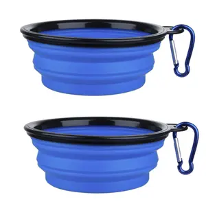 Collapsible dog bowls for easy feeding on the go! Includes 2 carabiners for travel. #PetLovers #DogBowl #PortablePets feeder pet  bowl