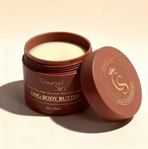 Crowned Skin King Body Butter WarmSandalwood & Musk Scent 150ml OrganicShea & Mango Butter Moisturizer for All SkinTypes Extended Fragrance
