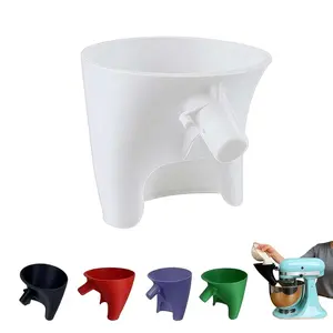 Flour Funnel for KitchenAid Mixer 5 Qt, Anti-Splash Attachment for Tilt-Head Stand Mixer 4.5 & 5 Quart (KSM150), Dishwasher Safe No-Mess Baking Tool, Easy Pour Accessory (White)