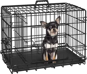 Yaheetech Dog Crate for Dogs Puppy Crate with Divider Foldable Metal Wire Dog Cage Kennel with 2 Doors and Pull-out Tray