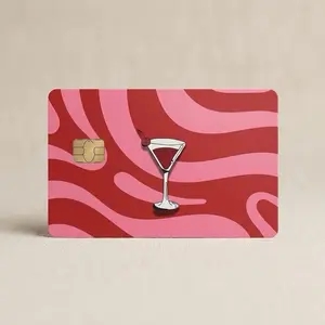 Pink and Red Credit Card Skin - Premium Waterproof Vinyl Sticker Aesthetic Card Cover Scratch-Resistant Design for Standard Cards