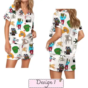 Team Benito Puerto Rico Satin Pajama Unisex Set  – Sleepwear, Lightweight Breathable Summer Loungewear