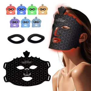 7 Color Red Light Therapy Mask, LED Face Mask Light Therapy, Red Light Therapy For Face, Silicone Face Mask Rechargeable Skin Care At Home With Eye Protection Cushion For Anti Aging Wrinkles, Acne Whitening And Hydration