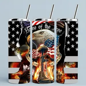 Home of the free | 20oz Skinny sublimation tumbler transfer print out (TRANSFER ONLY, NOT A FINISHED TUMBLER) Drinkware
