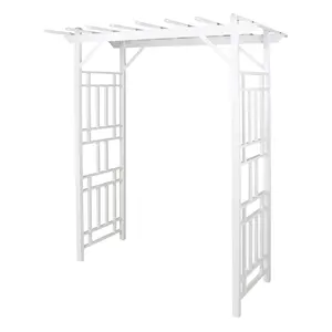 Dura-Trel Wellington 41 x 72 x 95 Inch Vinyl Outdoor Garden Patio Arbor, White
