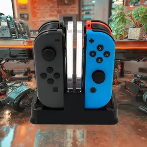 Controller Charging Station, Controller Charger with Charging Indicator, Type C Charging Cable, Console Accessories for Nintendo Switch & OLED Model