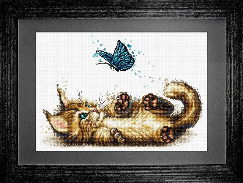 Playful Kitten Counted Cross-Stitch Kit by Luca-S B7013L