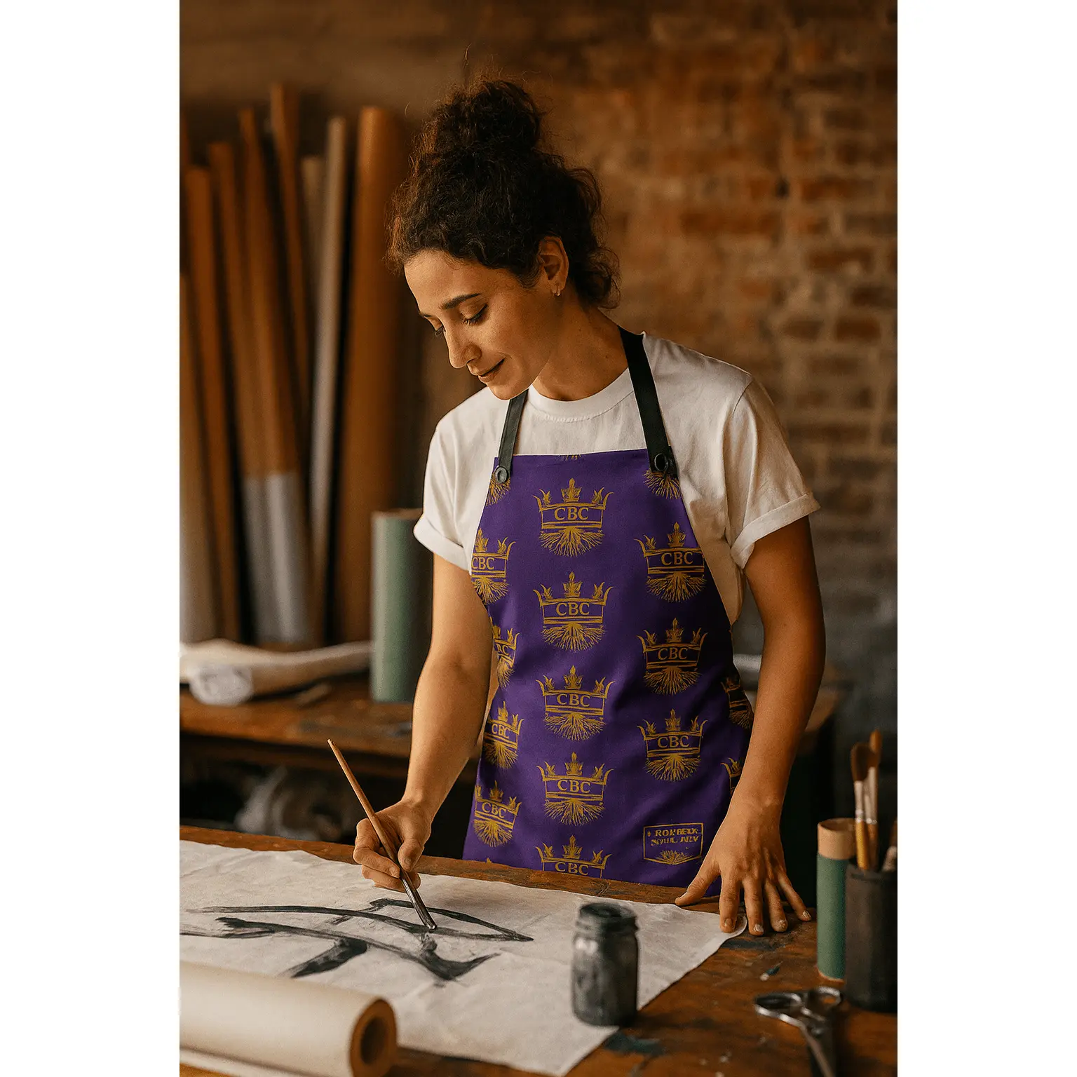 CBC Luxury Chef’s Apron – Purple Crown Edition