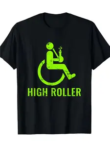 Funny Wheelchair Humor Design T-Shirt for Men & Women - Wheelchair Accessible Funny Graphic Tee, Comfortable Stretch Fabric, Casual Round Neck Short Sleeve Shirt, All-Season Wear Suitable for s & Funny Gifts