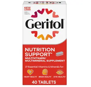 Geritol, Multivitamin Supplement, Contains B-Vitamins, Antioxidants, Vitamins C, E & D and Iron, 27 Essential Vitamins and Minerals, Gluten-Free, Non-GMO, No Artificial Sweeteners, 40 Supplements