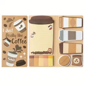Coffee Lover Sticky Note Set, 550 Sheets Self-Stick Notes, Coffee Cup Writing Memo Pages, Ideal for Colleagues Teachers Employees School Office, Adhesive Stickers