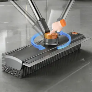 Long Handle Floor Cleaning Brush Set, Three-In-One Scraper & Hard Bristle Brushes, Household Cleaning Tool, Ideal for Shower Bathroom Patio Garage Kitchen Walls