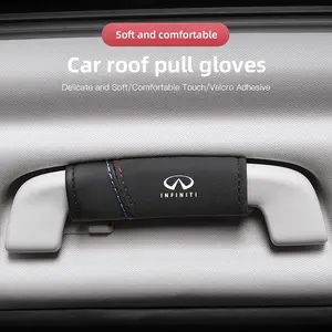 2Pcs Car Suede Leather Roof Handle Protective Cover For Infiniti QX55 QX50 QX60 QX80 Q50 Q70L Q60 Q30 Q70 QX70 QX30