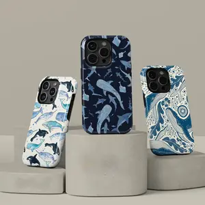 Blue Watercolor Shark Phone Case for iPhone 17 16 15 14 13 Pro Max, Samsung Galaxy S25 S24 A16 A15 5G, Ocean Animal Whale Shark Protective Cover, Ocean, Marine Life Aesthetic Protective Phone Cover, summer, gift for her, gift for him