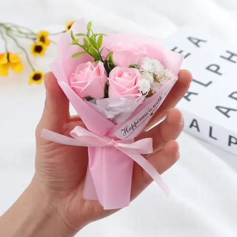 Mini Artificial Rose Bouquet, 1 Set Creative DIY Spring Faux Flower Decorations without Vase, Fake Rose Flowers for Home Decor, Decorative Faux Flower, Romantic Gift, Artificial Roses Bouquet, Flower Arrangements, Faux Floral Decor