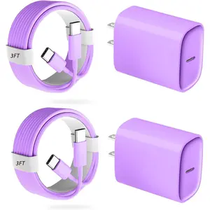 Phone 16 15 Pro Charger Fast , 20W USB C Charger Block with 3ft Long USB C   Cord for Phone 16/16 Pro/16 Pro Max/16 Plus/15/15 Pro/15 Pro Max/15 Plus,i-Pad, Galaxy S24- Purple