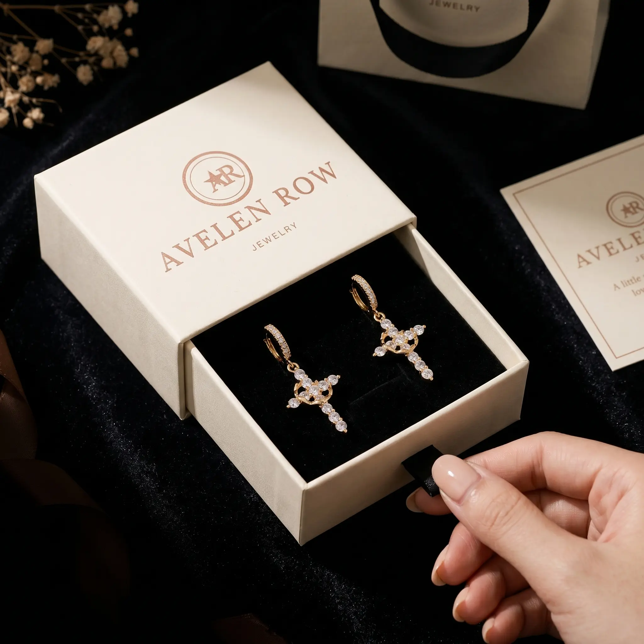 Crown Cross Huggie Earrings for Women, 14K Gold Plated Hypoallergenic Cubic Zirconia Dangle Cross Earrings, Christian Religious Jewelry Gift