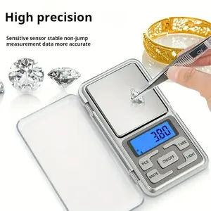 500g x 0.01g digital pocket scale, portable mini scale, suitable for measuring small food items, coins, jewelry, powder, grams and ounces, battery not included, Digital Weight Scale