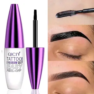 QICITY Tattoo Eyebrow Gel - Long-Lasting Waterproof & Sweatproof High Pigment Smudge-Proof Peel-Off Tint for Defined Flawless Brows Precision Microblading Pencil 4  tip  brow  pen gel easy peel