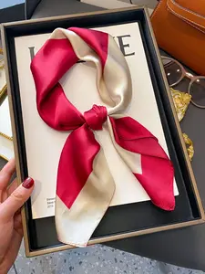 Women's Elegant Colorblock Scarf, Fashionable Soft Comfortable Scarf for Daily Wear, Casual Versatile Scarf for Women & Girls As Gift