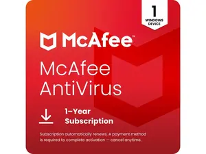 McAfee AntiVirus (Windows) 2026 - 1 Device - 1-Year Subscription with Auto-Renewal (Digital Download)