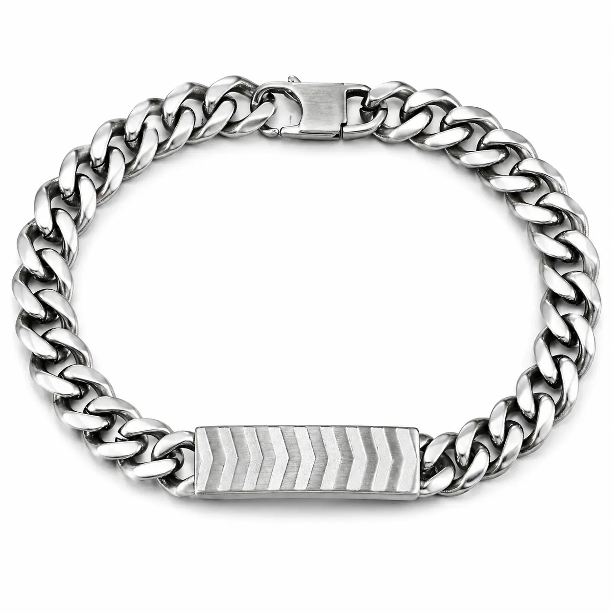 Chevron ID Curb Bracelet, 8"