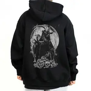 Dark Wear 03 - Unisex Graphic Sweatshirt Hoodie T-Shirt, Top Menswear Tee Shirt, Fashion, Casual Streetwear, Dark Gothic, Demons, Skull Style, Digital Style Printed Soft Outdoor, Baphomet