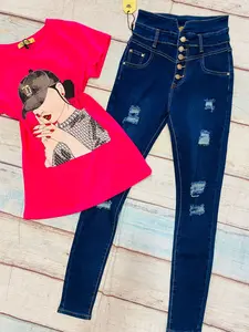 GJ5832 Ripped Jeans - Super High Waist Vinizbena Jeans