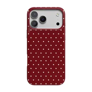 Casely iPhone 17 Pro Case | On the Dot | Maroon Polka Dot | Compatible with MagSafe | Classic Ultra Thin Design
