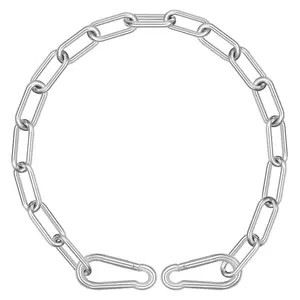 1 Pc 304 Stainless Steel Heavy Duty Silver Gate Chain Lock for Outdoor Fence Garden Yard Farm Hanging Use